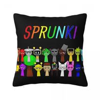 Sprunki Cute Characters Seamless Pattern Pillow Cover Fashion Pillow Case Soft Cushion Cover Pillowcases For Living Room Chair 12x12Inch