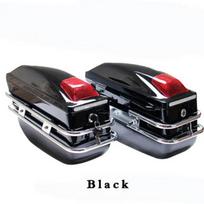 1 Pair 24L Motorcycle Side Boxs Luggage Tank Tail Tool Bag Motorcycle Universal Modified Side Box for Kawasaki/Yamaha/Suzuki 1 pair black