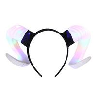 Costume Headwear Party Dress Up Cosplay Goat Horns Hair Hoop for Adult Boy 1 white