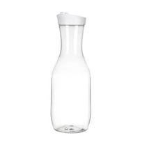 Vandens ąsotis 1,5 l Vandens butelis su atlenkiamu dangteliu Skaidrus sulčių indas Apvalus kvadratinis pagrindas Pieno butelis namams virtuvei barui restoranui 1pc Round white