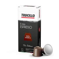 TRUCILLO Mano Espresso 100% Arabikos kavos kapsulės - 10 Nespresso suderinamų kapsulių, 55g - Aukščiausios kokybės itališkas skrudinimas, švelnus ir aromatingas - Vienos kilmės black