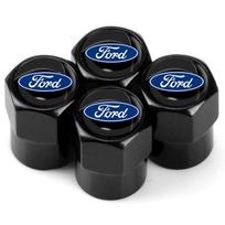 LLK1 4PCS/Set Metal Car Tire Valve Caps Tyre Wheel Stem Air Valve Cover For Ford Escape Kuga Mondeo Ecosport Fiesta Focus 2 3 MK1 MK2 juoda