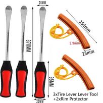 Heavy Duty Tire Changing Tool Kit Motorcycle Car Bike Tire Spoon Lever Iron Bar with Rim Protector Replacement Tools orange