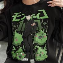 Unisex, Mob Psyhco 100 Sweater, PsychoHelmet Anime, Funny Shigeo Tired 100, Japanese Anime Otaku GIFT, Psycho Manga, Psyhco 100 Sweatshirt 4XL black