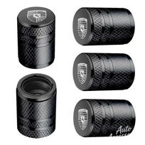 For Porsche MO75Pcs Car Wheel Tire Valve Caps Alloy Stem Protect Cover For Porsche Cayenne Panamera Macan 911 718 Taycan Boxster Cayman Sticker gray