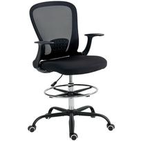 Office Chair Height Adjustable Desk Chair with Adjustable Footring, Lumbar Support, 62 x 59 x 119 cm, Black 62 x 59 x 119 cm juoda