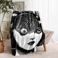 1pc Blanket Thriller Manga Junji Ito Tomie Print Design, Lightweight Blanket for Sofa, Bed- Soft &Warm, Gift for All Seasons like Christmas, Halloween 80cmx120cm black