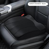 Automobilio paaukštinimo sėdynės pagalvėlė, skirta vairuotojo klubų skausmui, Atminties putplasčio aukščio sėdynės apsauga Plaunamas užvalkalas žemo ūgio žmonėms standard seat black