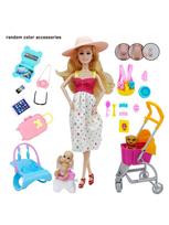 1 Sets Puzzle Toy 30cm Pregnant Big Belly Doll Toy Set Dog Cart Doll Accessories Childbirth Function Set 30-50cm beige