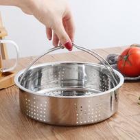 304 nerūdijančio plieno dvigubo sluoksnio garų rinktuvo stovas su laikikliu kiaušiniams ir skirtingo dydžio skylutėmis 304 Lower Layer Egg Holder gray