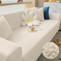 Sofa Cover For Living Room Spaces Thick Jacquard Sofa Cover 1/2/3/4 Seater L-Shaped Corner Sofa Cover 1 Seater 90-140cm white