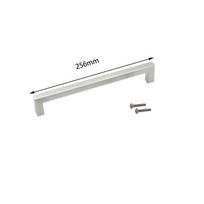 Modern Stainless Steel Drawer Handles With Brushed Finish For Kitchen Cabinets And Wardrobes 256mm sidabras