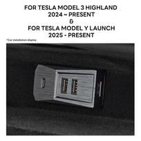 Glovebox USB Hub For Tesla Model Y Launch 2025 Type-C Port Digital Display Splitter Glove Box Docking Station Data Tansmission Glove box USB hub gray