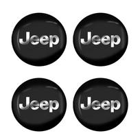 4 vnt. 56/60 MM Automobilio ratų centriniai gaubteliai su logotipu, aksesuarai Jeep Wrangler Grand Cherokee Compass Renegade Cherokee Gladiator juoda