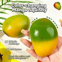 NEW Color Changing Mango Squishy Fidget Toy, Soft ASMR Sensory Squeeze Ball, Anti-Anxiety Stress Relief Fidget Toy for Adults yellow