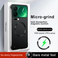 Slim Metal Painted Frameless Case For Magsafe Xiaomi 17 Pro Max 15 14 13 Pro Ultra Magnetic Wireless Charging Hard Shell Cover Xiaomi 17 pro max auksas