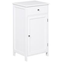 Bathroom Cabinet with 1 Drawer, 1 Door and Adjustable Interior Shelf, Storage Unit, 43x34x77 cm, White balta