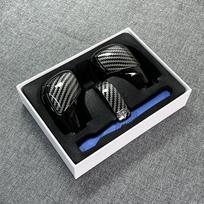 Anglies pluošto tekstūra DSG perjungimo rankenėlės pavarų šoninis dangtis DSG emblema, skirta VW Golf 6 golf 7 R GTI Passat B7 B8 CC R20 Jetta MK6 11 black