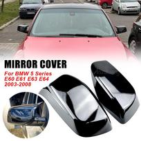 Galinio vaizdo veidrodėlio dangtelis anglies pluoštas / juodas, skirtas BMW 5 serijos E60 E61 E63 E64 2004-2008 520i 525i 528i 528xi Glossy Black white