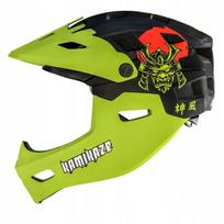 Kask su nuimama žandikaulio dalimi Kamikaze Ronin Helmet Green, L, žalias