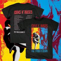 Guns N' Roses Hard Rock Print Short Sleeve Men's Cotton Plus Size T-shirt High-end Luxury Is for Both Men and Women Top Y2k 4XL brown
