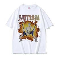 Autizmo Skeletas Memas Marškinėliai Humoras Juokingas Kaukolė Vyrai Moterys Mada Harajuku Marškinėliai Laisvalaikio Medvilniniai Aukštos Kokybės Marškinėliai Streetwear XXL brown
