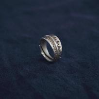 Yin Taifei Men's Retro Distressed Silver Navajo Totem Open Ring Adjustable Open gray
