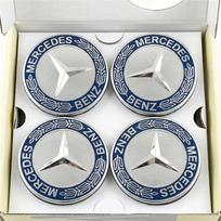 4PCS 75mm Car Floating Wheel Center Hub Caps Cover for Mercedes Benz Amg B/C/E/S Class A Class C200L GLC GLK CLA Accessories. DC1 mėlyna