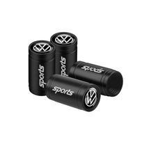 4pcs Car-Styling Auto Wheel Tire Valve Cap Dust Cover Decoration SPORTS Badge For VW New R Golf 5 4 6 Passat B6 Mk4 GTI R32 GTD Os5 black