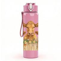 1PC Three Cute Goats Farm Print 750ml Color Plastic Sports Water Bottle Leakproof Flip Straw Lid Suitable for Sports Office Home Use violetinė