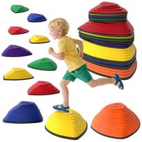 Set of 11 stepping stones, non-slip design, for indoor & outdoor use, stackable, assorted colors