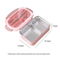 Portable Lunch Box 304 Stainless Steel Leakproof Divided Food Containers with Spoon and Chopsticks white