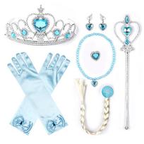Elsa Frozen Princess Halloween Costume with Mesh Cape for Kids 150cm white