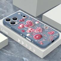 Modern Love Hearts Print Lanyard Case For iPhone 17 Pro Max Case iPhone 17E 16 15 14 13 Pro Max Soft TPU Silicone Phone Cover iPhone 14 Pro white