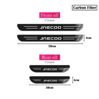 4 vnt. Nerūdijančio plieno automobilio durų slenksčių juostelė 3D metalo šlifuota juoda slenksčio lipdukas Jaecoo J6 J7 J8 PHEV Mirror Black gray