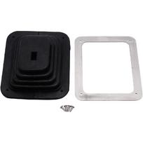 Universal Rubber Shifter Boot Kit With Chrome Plate 5 5/8  X 6 3/4 black