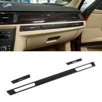 LHD For BMW E90 E92 E93 2005-2012 ABS Carbon Fiber Texture Center Console Glove Box Water Cup Holder Panel Cover Trim Strip black