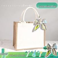 DIY Decoupage Kit: Canvas Bag, Burlap Bag, Silk Scarf, Tissue Paper for Creative Handmade Projects white