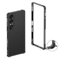 Madingas aliuminio metalinis rėmelis buferio dėklas Sony Xperia 1 VIII VII VI itin plonas lengvas svoris aluminum&Sony Xperia 1 VII žalia