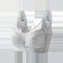 Large Size Gathering Bra for Women Ultra-thin Full Cup Bra Breast Collection Anti Sagging Bra 46/105D white