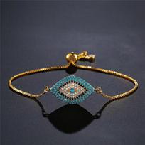Turkiška laiminga blogos akies apyrankė, auksinės spalvos apyrankė, su kalnų krištolu, mėlynomis akimis, apyrankė moterims, vyrams, poroms, gotikinė Bracelet Style C gray
