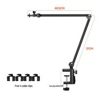 Adjustable Cantilever Mic Stand Tablet & Phone Holder for Desktop or Bedside Use black