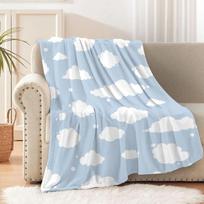 Cloud Throw Blanket, Blue and White Gift for Girl and Boy, Lightweight Super Soft Suitable for Sofa, Chairs, Bed for Kid 70x100cm gray