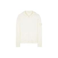 Stone Island Solid Color Side Logo Badge Hooded Long Sleeve Sweatshirt Men sweatshirt Ivory 8015669F3-V0099 XL white