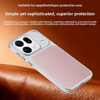 Case For OPPO Find X9 Ultra Fashionable Luxury Patchwork Plain Leather Anti-slip Cover For OPPO Find X 9 Ultra Shockproof Funda OPPO Find X9 Ultra oranžinė