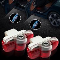 2pcs Welcome LED Light Car Door Badge Wireless HD Projector Lamp For Ford Focus Mondeo Kuga Fiesta MK7 Escort Edge 2 4 MK2 MK4 AY3 black