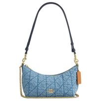 COACH Fabric With Cow Leather Portable Crossbody Bag, Shoulder Bag Medium Women's Indigo CDZ89-IMTYV One Size 1 gray
