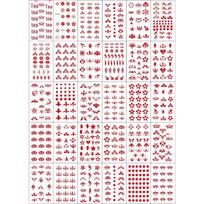 Hanfu Style Red Dot Forehead Tattoo Stickers for Women and Children - Perfect for Performances and Costume Photoshoots 9.6*5.7cm (30 per set) red