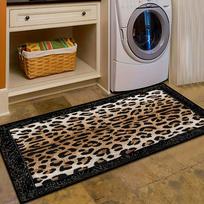 1Pcs Leopard Patterned Corridor Non-Slip Washable Area Rug Runner for Entryway, Living Room, Bedroom & Patio 60x200cm brown