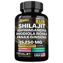 ShilaStrength 8 viename papildas, Šilajitas ir Ašvaganda, Rodiola ir Ženšenis, 15 250 mg, Papildoma jėga, 120 kapsulių 120 Capsules